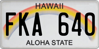 HI license plate FKA640