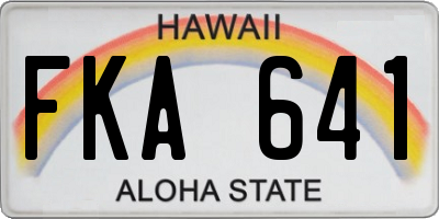 HI license plate FKA641