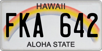 HI license plate FKA642