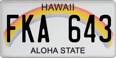 HI license plate FKA643
