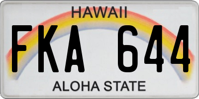 HI license plate FKA644