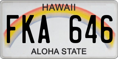 HI license plate FKA646