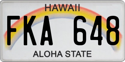 HI license plate FKA648