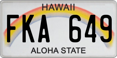 HI license plate FKA649