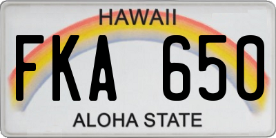 HI license plate FKA650