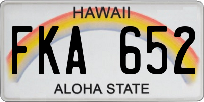 HI license plate FKA652