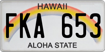 HI license plate FKA653