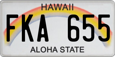 HI license plate FKA655