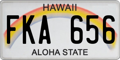 HI license plate FKA656