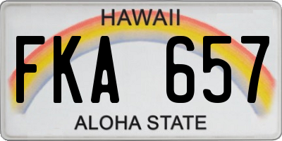 HI license plate FKA657
