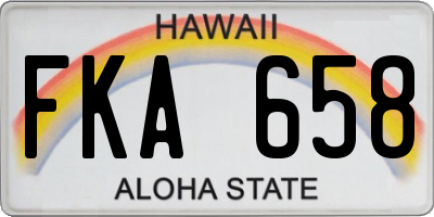 HI license plate FKA658