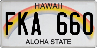 HI license plate FKA660