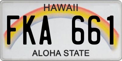 HI license plate FKA661