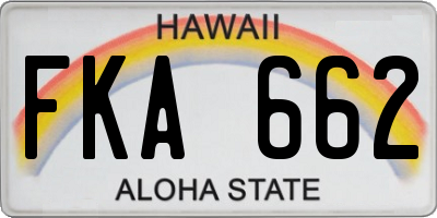 HI license plate FKA662