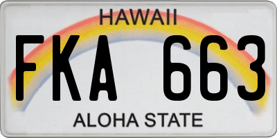 HI license plate FKA663