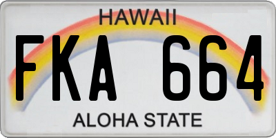 HI license plate FKA664