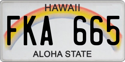HI license plate FKA665