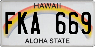 HI license plate FKA669
