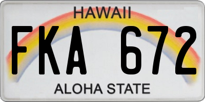 HI license plate FKA672