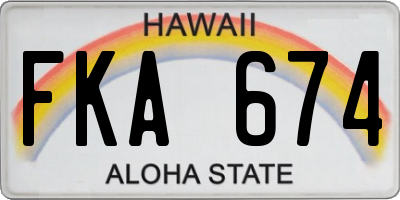 HI license plate FKA674