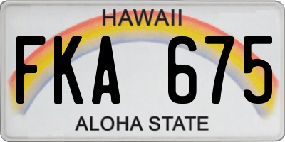 HI license plate FKA675
