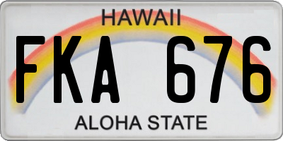 HI license plate FKA676