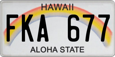 HI license plate FKA677