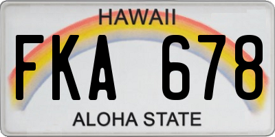 HI license plate FKA678