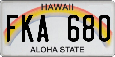 HI license plate FKA680
