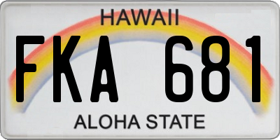 HI license plate FKA681