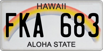 HI license plate FKA683