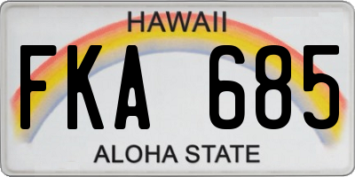 HI license plate FKA685