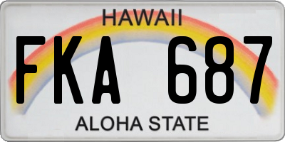 HI license plate FKA687