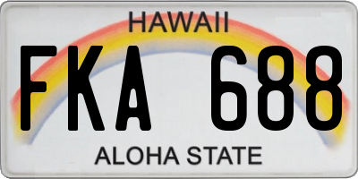 HI license plate FKA688