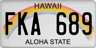 HI license plate FKA689