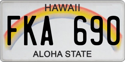 HI license plate FKA690