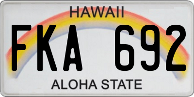 HI license plate FKA692