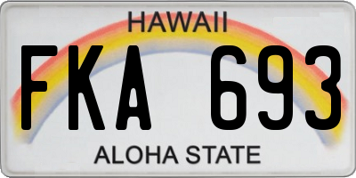 HI license plate FKA693