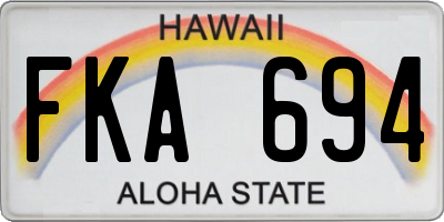 HI license plate FKA694