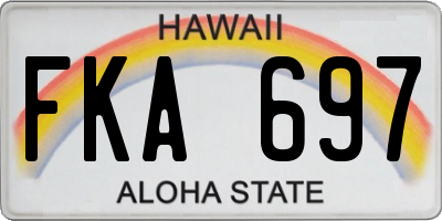 HI license plate FKA697