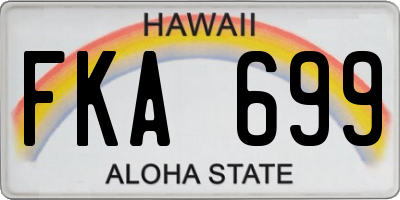 HI license plate FKA699