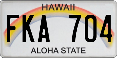HI license plate FKA704