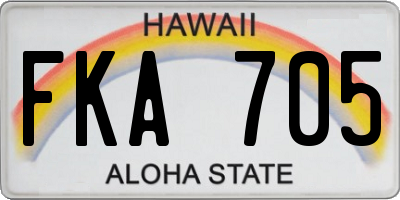 HI license plate FKA705