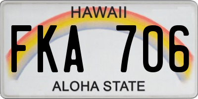HI license plate FKA706