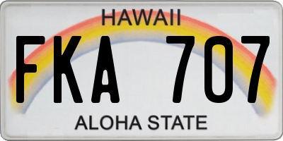 HI license plate FKA707