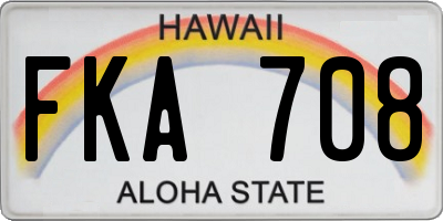 HI license plate FKA708