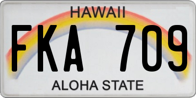 HI license plate FKA709