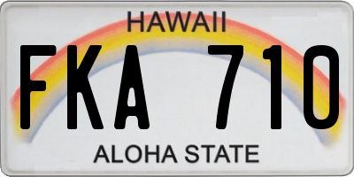 HI license plate FKA710