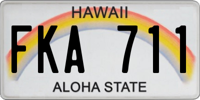 HI license plate FKA711