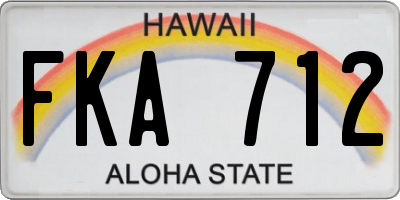 HI license plate FKA712